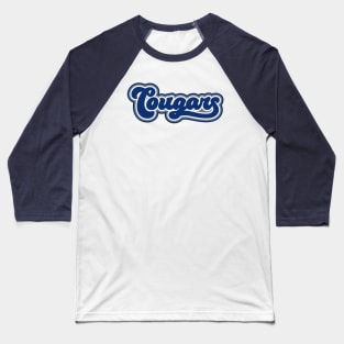 Retro Cougars Script Baseball T-Shirt